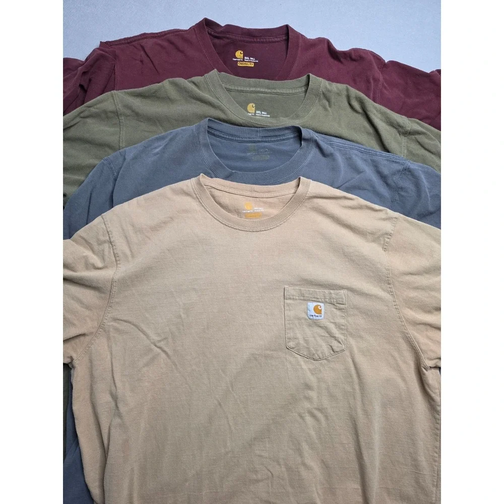 Carhartt Pocket T-Shirt Men's 3XLT Multicolor Original Fit Short Sleeve Lot of 4 - Picture 1 of 10